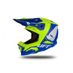 Casca motocross/enduro Ufo Plast Echus, fibra de sticla, albastru/galben-fluo