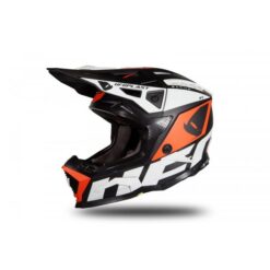 Casca motocross/enduro Ufo Plast Echus, fibra de sticla, negru/portocaliu/alb mat