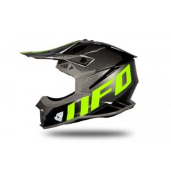 Casca motocross/enduro Ufo Plast Intrepid, gri/verde-fluo